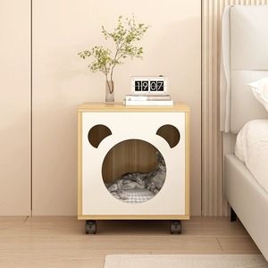 Multifunctional Solid Animal Pattern Wood Nest <b>Bedside</b> Table Custom OEM Pet Furniture with Closure Storage <b>Cabinet</b> - Product Image 3