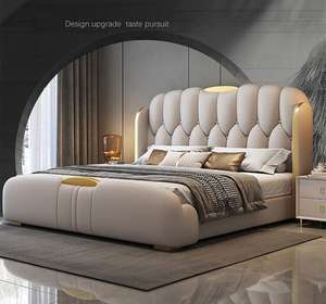 Set di Mobili per Camera da <span class=keywords><strong>Letto</strong></span> di Lusso in Stile Moderno Personalizzato, <span class=keywords><strong>Letto</strong></span> King Size in Pelle, Struttura del <span class=keywords><strong>Letto</strong></span> di Design per <span class=keywords><strong>Hotel</strong></span> e Casa - Product Image 5