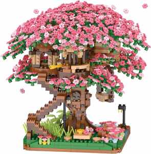 2008 Piezas Mini Micro Ladrillos Casa Árbol de Sakura Bloques de Construcción Set Flor de Cerezo Juguetes DIY para Ensamblar - Product Image 1