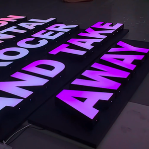 Letras de Canal con Iluminación Frontal LED RGB Personalizadas, Letreros Acrílicos 3D que Cambian de Color, Transformador <span class=keywords><strong>para</strong></span> Letreros de Tiendas, Uso en Bodas y Tiendas de Cigarrillos - Product Image 4