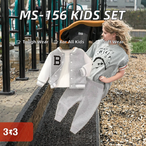 MS-156 Nouvelle Arrivée 2024 Ensembles Enfants Deux Pièces de Gros Survêtements Bébé Garçons et Filles Style Hip Hop - Product Image 2