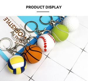 Porte-clés en silicone souple PVC en forme de ballons de sport 3D (tennis, rugby, basketball, football, soccer) – Vente en gros depuis la Chine à prix abordable - Product Image 2
