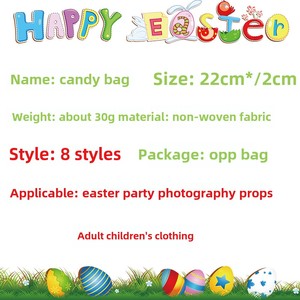 Conejito de Pascua de mano huevo pollito motivo fieltro bolso creativo DIY nueva bolsa de dulces cierre abierto Unisex para decoraciones de fiesta de niños - Product Image 5