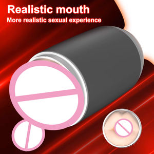 Stimulator Glans multifungsi dan cangkir Masturbator pria desain 2 in 1 dengan 10 mode getaran untuk mainan seks tahan air untuk pria - Product Image 2