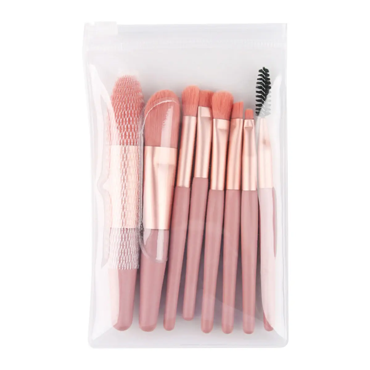 8 Pcs Personalized Synthetic Mini Make Up Brushes Kit Custom Logo Matte Small Makeup Brush Travel Set With Bag Eye OEM Hair Face