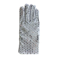 HH-0484 Gants à paillettes argentées pour déguisement de fête Michael Jackson