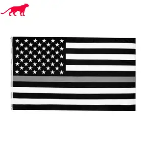 Bandeiras de linha cinza finas de design personalizado, impressas de todos os países bandeira americana 3x5