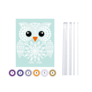 Lot <span class=keywords><strong>de</strong></span> jouets éducatifs en papier à colorier par numéros pour enfants, motif hibou style Noël, motif graffiti à pois, cadeau pas cher - Product Image 3