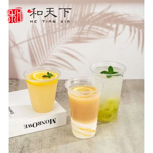 使い捨て16オンス500ml PETクリアカップフラットふたプラスチック包装冷たい飲み物用アイスコーヒーラテジュースティーテイクアウト - Product Image 6