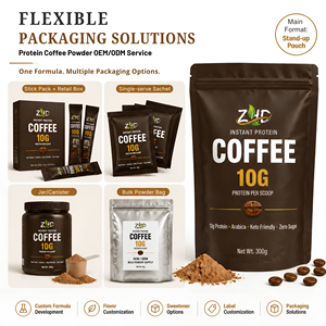 Café Proteico en Polvo 10g Sin Azúcar para Adultos, Apto para Dieta Keto, Café Arábica Instantáneo, Marca Privada OEM, Nutrición Funcional para <span class=keywords><strong>Fitness</strong></span> - Product Image 4