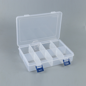 Nhà Máy Giá Nút Đôi Dễ Dàng Thực Hiện Hộp Nhựa 8 Lưới Hộp Lưu Trữ Với Nắp - Product Image 6