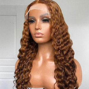 Pelucas frontales de encaje de cabello humano, Pelo Rizado brasileño virgen prearrancado, cutícula completa, Marrón miel, <span class=keywords><strong>Jerry</strong></span>, precio de fábrica - Product Image 5