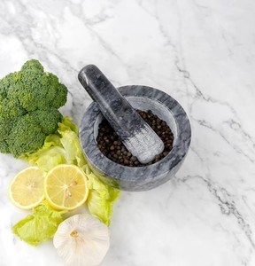 Mortero de Mármol Ecológico y Elegante para Cocina, Piedra de Moler Pulida para Ajo, Apto para Uso Alimentario, Nuevo Modelo - Product Image 4