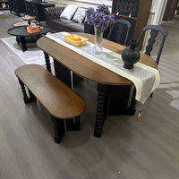 Ensemble de meubles traditionnels en bois massif de luxe, table de salle à manger pour restaurant, composants de meubles, design moderne