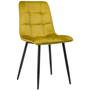 Promotion : <span class=keywords><strong>Chaise</strong></span> de salle à manger classique rembourrée en velours vert avec pieds en métal – Meuble de maison à prix abordable - Product Image 3