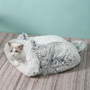 Katzen schlafsack Katzen bett Höhlen nest Pet Cuddle Zone Covered Hide Hood Burrow ing Gemütlicher, weicher, haltbarer, wasch barer, rutsch fester Boden - Product Image 1