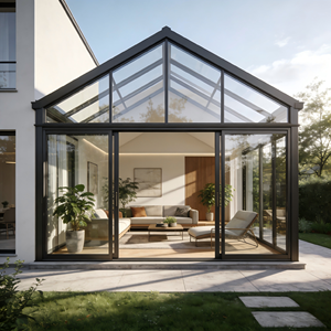 Véranda moderne en verre, extérieur en aluminium, verre trempé, quatre saisons, <span class=keywords><strong>solarium</strong></span>, double vitrage trempé, double vitrage Low-E 6063 - Product Image 3