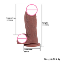 Dildo électrique en silicone souple marron pour adultes, pour le plaisir et les cadeaux