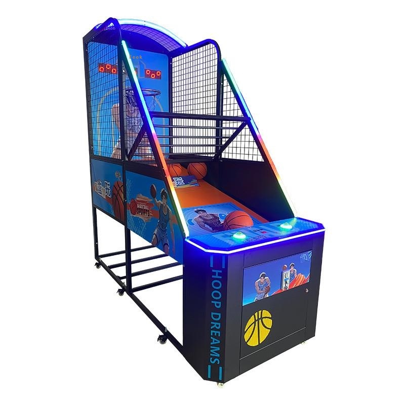 Luxury Indoor Basketball Shooting Machine with Lights, 1-Year Warranty Coin-activated Electronic Scoring Basketball Stand