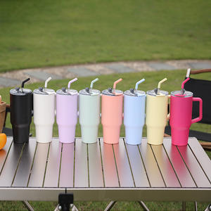 Vaso de Viaje de Acero Inoxidable con Logotipo Personalizado, Taza de Camping con Aislamiento al Vacío, Asa y Pajita, Antiderrames, para Café, 40oz - Product Image 3