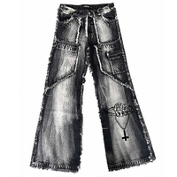 Jeans DiZNEW Bottes de cowboy personnalisées à la mode Jeans à jambe droite pour hommes