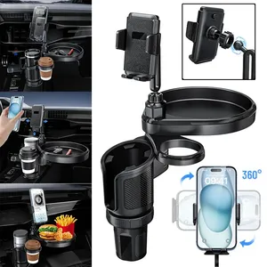 Porte-gobelet de <span class=keywords><strong>voiture</strong></span> 4-en-1 360° °   Support de téléphone rotatif pour <span class=keywords><strong>voiture</strong></span> avec 2 porte-gobelets – <span class=keywords><strong>Gadget</strong></span> <span class=keywords><strong>indispensable</strong></span> pour les voyages en <span class=keywords><strong>voiture</strong></span> et les road trips - Product Image 1