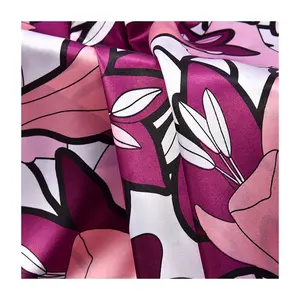 Print Spandex Satin Fabric Shiny soft 50D*75D for digital print Customized patterns custom printing satin