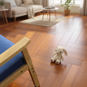 Напольное покрытие из массива бирманского тика на заказ, современный дизайн, натуральный шпон тика для спальни, для использования внутри помещений - Product Image 1