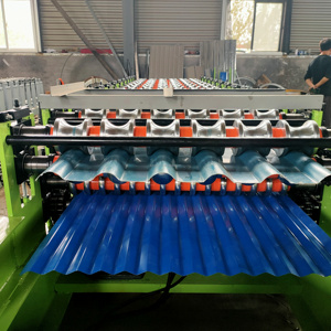 Doppio strato trapezoidale tetto ondulato rotolo formatura macchina per tegole in metallo - Product Image 5