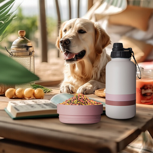 Botella de Agua para Mascotas Everich ODM, Aislada, de Acero Inoxidable, a Prueba de Fugas, Botella de Agua Portátil para Mascotas con Tazones Desmontables para Perros - Product Image 6