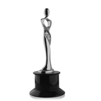 Statue de sculpture en métal de dame d'or, trophée personnalisé, souvenirs de mariage pour invités