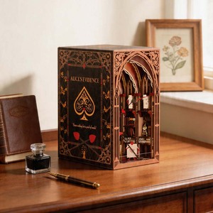 Minicity DIY Kit <span class=keywords><strong>de</strong></span> Rompecabezas 3D <span class=keywords><strong>de</strong></span> Madera para Rincón <span class=keywords><strong>de</strong></span> Lectura con Luz LED, Decoración <span class=keywords><strong>de</strong></span> Mini Librería, Inserto para Casa <span class=keywords><strong>de</strong></span> Muñecas en Miniatura - Product Image 1