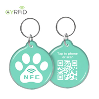 Bedruckter Individueller QR-Code NFC-Schlüsselanhänger und URL-Programmierbarer RFID-Hundeanhänger Epoxy NFC Haustier-ID-Tag