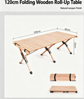 Table pliante moderne en bois massif pour camping, pique-nique, barbecue, plage, voyage, plusieurs tailles