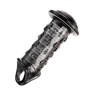 Wieder verwendbare <span class=keywords><strong>10cm</strong></span> TPE Cock Sleeve Herren Dick Vergrößerung und Verzögerung Ejakulation Sexspielzeug Wieder verwendbare Penis Extender Kondome - Product Image 5