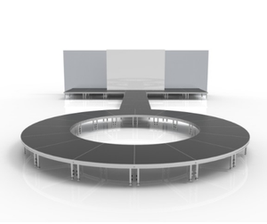 Scène ronde portable 4x4 pieds en aluminium pour DJ, avec structure circulaire réglable, certifiée CE, montage facile - Product Image 3