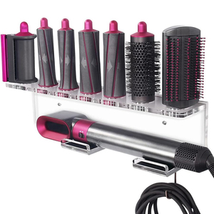 Soporte de Pared de Acrílico Transparente Resistente a los Rayos UV, Organizador, Exhibidor para <span class=keywords><strong>Dyson</strong></span> <span class=keywords><strong>Airwrap</strong></span>, Soporte para Barriles, Cepillos y Varillas - Product Image 3
