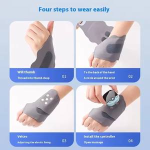 Cintura Massaggiante Elettrica Regolabile Senza Fili a Microcorrente per <span class=keywords><strong>Polso</strong></span>, Fascia Riscaldata per Mano per Riabilitazione e Fisioterapia - Product Image 6