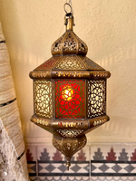 Lampe suspendue traditionnelle marocaine en laiton avec abat-jour en fer arc-en-ciel, 150 cm, luminaire LED, 3500K, blanc chaud