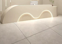 Comptoir de réception minimaliste moderne pour hôtels, salons de beauté, magasins de vêtements - Design incurvé de luxe léger et durable