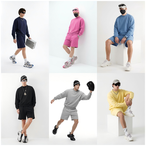 Sweat-shirt à col semi-montant en molleton épais et lavé, coupe ample, style streetwear pour jeunes hommes, marque LS Fashion - Product Image 3