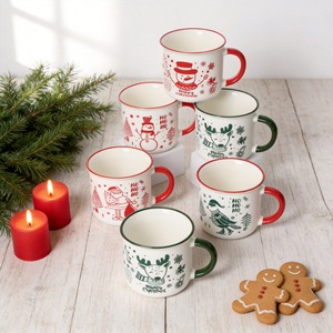 แก้วเซรามิคคริสต์มาส 360 มล. พิมพ์ลายสกรีน ของขวัญวันหยุด แก้วกาแฟ - Product Image 1