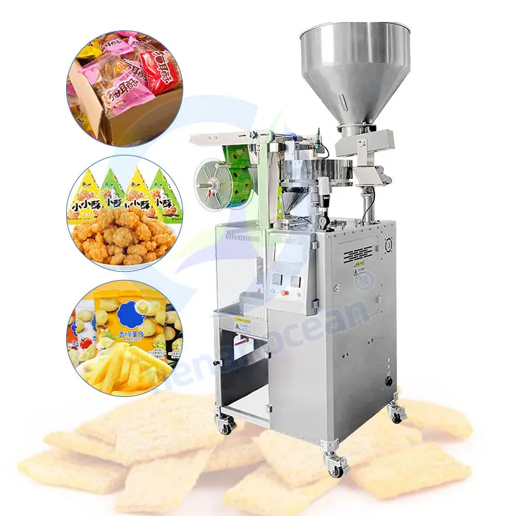 OCEAN Multi-function Core Filled Seal Snack Fast Food 100g Bag Pack Machine with Color Touch Screen