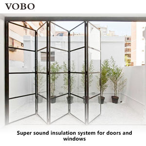 Puertas Plegables de Acordeón VOBO, Puerta de Aluminio Resistente a Impactos, Doble Vidrio Upvc, Resistente a Huracanes, Plegable para Patio - Product Image 5