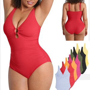 Traje de Baño Enterizo Moldeador para Mujer al por Mayor con Relleno, Hermoso Forro de Malla Ecológica, Traje de Baño con Abertura en la Espalda, Talla Grande - Product Image 1