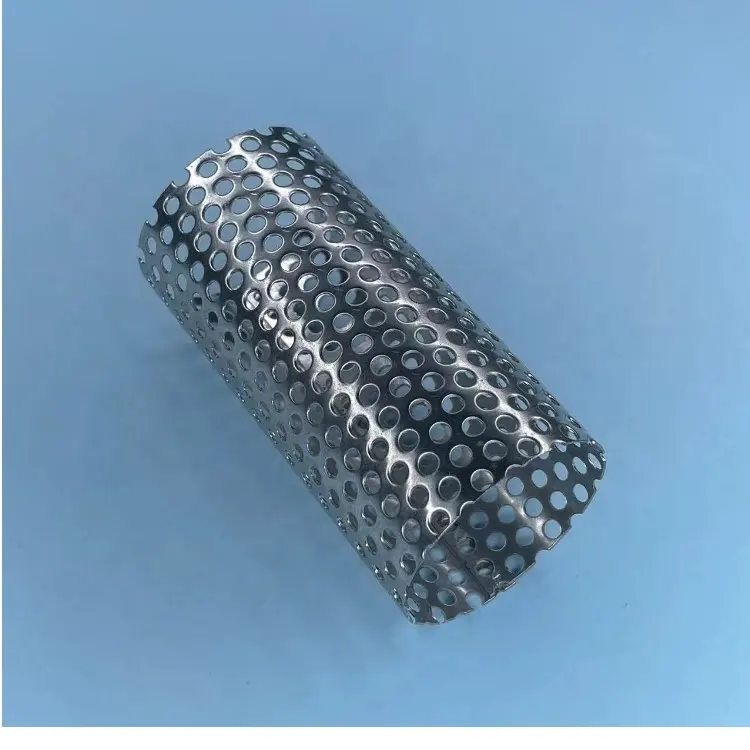 Tubo de filtro de aço inoxidável, tubo de tubulação perfurada, cilindro de malha, tubo de metal