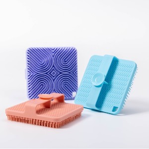 High Quality Soft Silicone Double Side Body Cleansing Scrubber Baby Shower Brush Soft Bath Brush Shower Cleaning Face Cleaner - Product Image 3