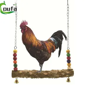 2023 gran oferta buen precio perca de madera pollo soporte columpio juguete con pájaros naturales juguete para mascotas juguete sostenible loro mascota divertido al azar