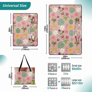 Hawaiian Custom Lehau Flower 3D Digital Sublimation Print <b>Picnic</b> Mats 60X80in Portable Roll up Folding Square Outdoor <b>Picnic</b> Bag - Product Image 3