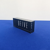 Bloc de signalisation personnalisé en acrylique transparent pour logo, présentoir de logo en acrylique, bloc de présentation en plexiglas, bloc de marque avec logo imprimé pour bureau
